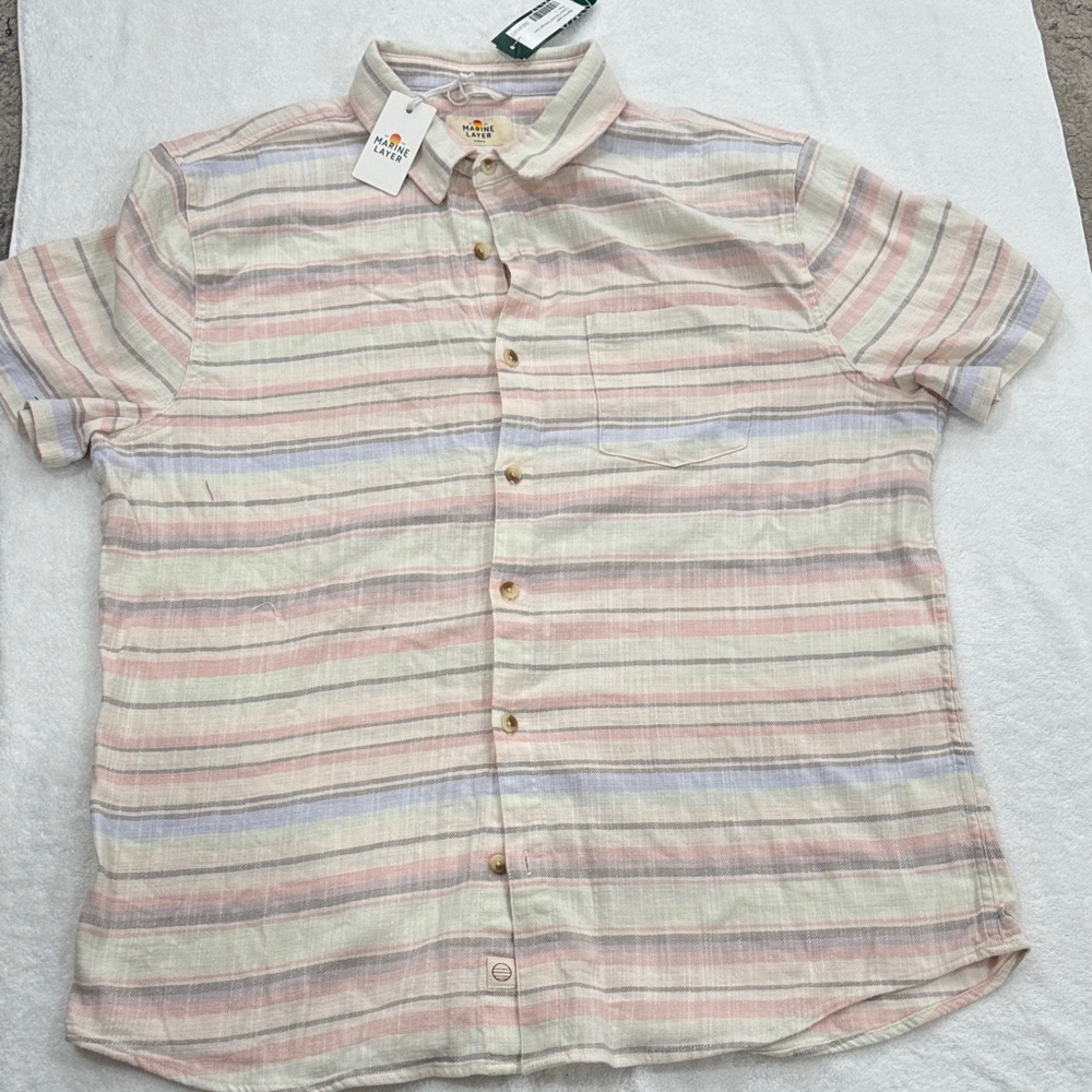 Marine Layer Multicolor Striped Button Down Shirt